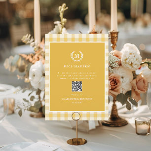 PICS GEBEUREN!QR Code Geel Gingham Trouwgalerij