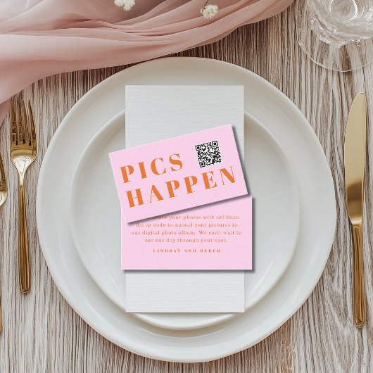 Pics happen! Photo, QR-Code, Wedding Informatiekaartje