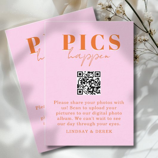 Pics happen! Photo, QR-Code, Wedding Informatiekaartje