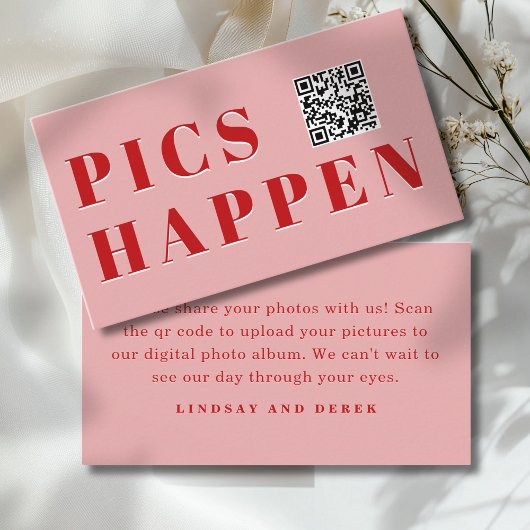 Pics happen! Photo, QR-Code, Wedding Informatiekaartje