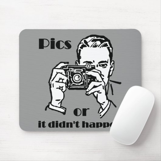 Pics of het gebeurde niet Retro Muismat (Met muis)