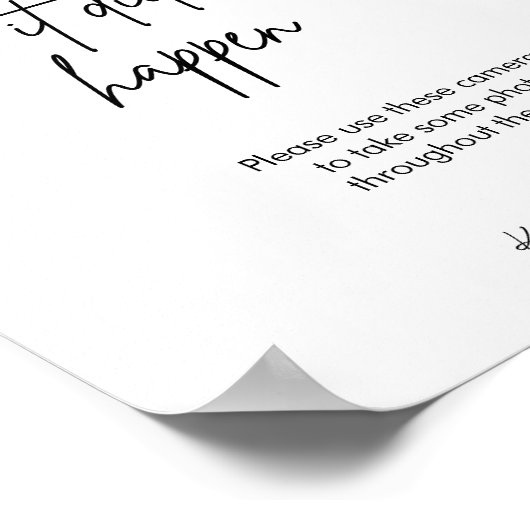 Pics of het gebeurde niet wegwerp camera bruiloft poster (Hoek)