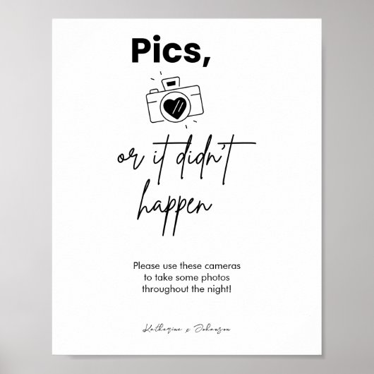 Pics of het gebeurde niet wegwerp camera bruiloft poster (Voorkant)