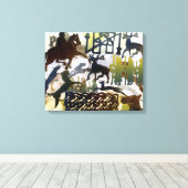 Pict-symbolen en lacing canvas afdruk (Insitu (Houten vloer))