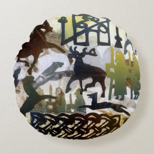 Pict-symbolen en lacing rond kussen