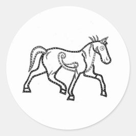 Pictisch paard ronde sticker