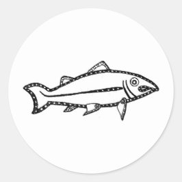 Pictische zalm ronde sticker