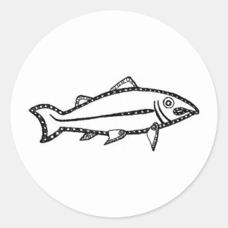 Pictische zalm ronde sticker