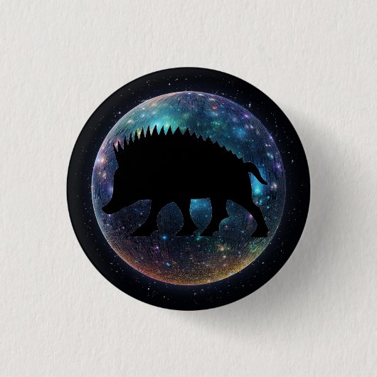 Pictish Boar Space Orb Ronde Button 3,2 Cm (Voorkant)