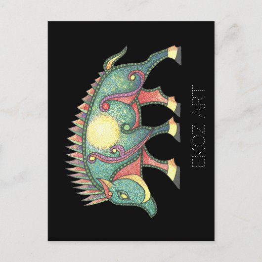 Pictish Boar Sun Briefkaart (Voorkant)