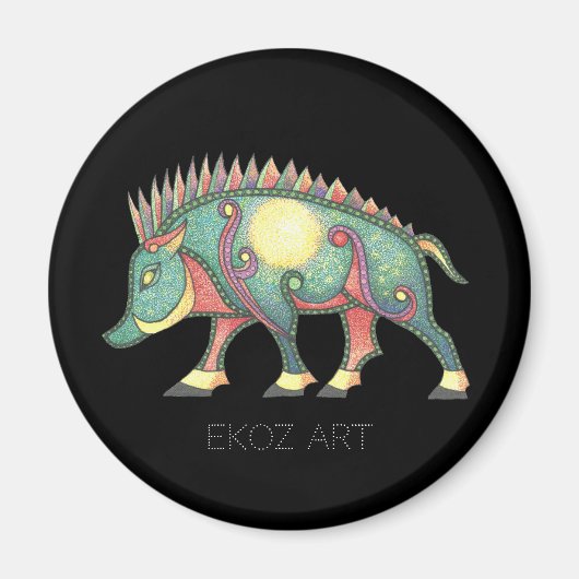 Pictish Boar Sun Magneet (Voorkant)