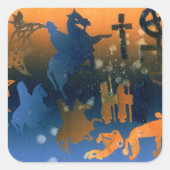 Pictish Ceremony Vierkante Sticker (Voorkant)