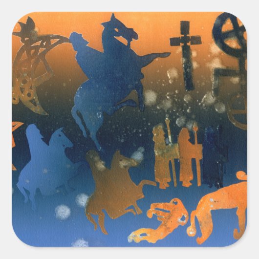 Pictish Ceremony Vierkante Sticker (Voorkant)