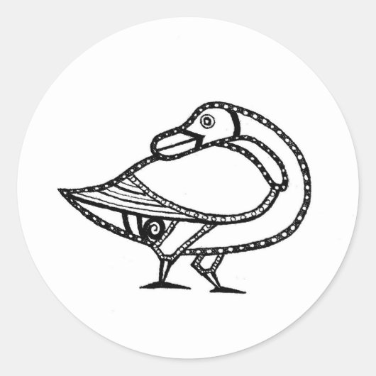 Pictish Goose Ronde Sticker (Voorkant)