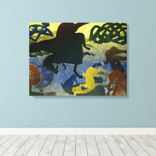 Pictish Horsemen Canvas Afdruk (Insitu (Houten vloer))