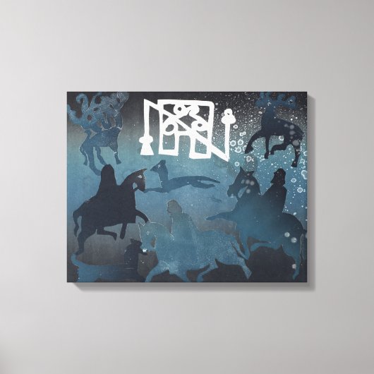 Pictish Hunting Scene Canvas Afdruk (Voorkant)