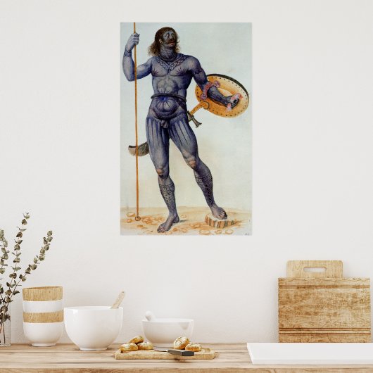 Pictish Man Holding a Shield Poster (Keuken)