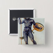 Pictish Man Holding a Shield Vierkante Button 5,1 Cm (Voorkant /achterkant)