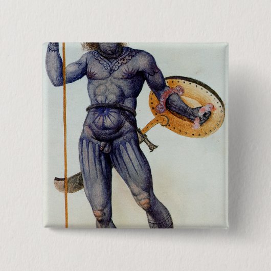 Pictish Man Holding a Shield Vierkante Button 5,1 Cm (Voorkant)