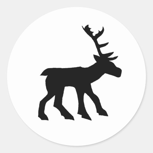 Pictish Stag Cutout Ronde Sticker (Voorkant)