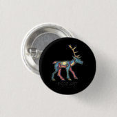 Pictish Stag Sun Ronde Button 3,2 Cm (Voorkant /achterkant)