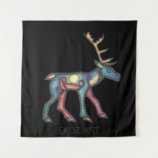 Pictish Stag Sun Wandkleed (Voorkant)
