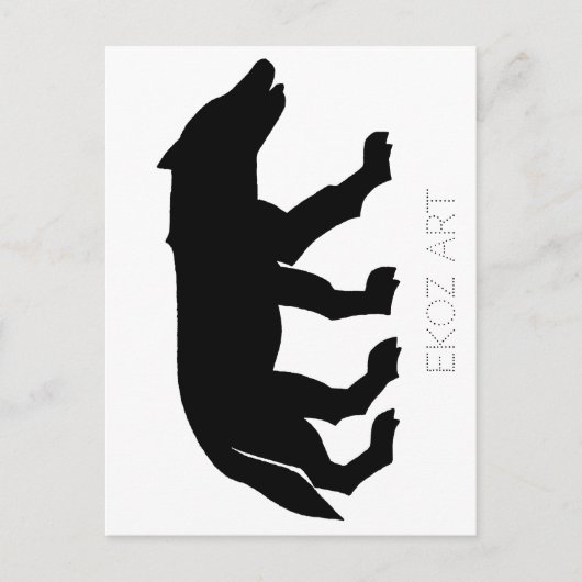 Pictish Wolf Cutout Briefkaart (Voorkant)