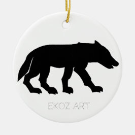 Pictish Wolf Cutout Keramisch Ornament