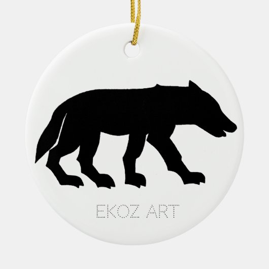 Pictish Wolf Cutout Keramisch Ornament (Voorkant)