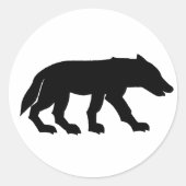 Pictish Wolf Cutout Ronde Sticker (Voorkant)