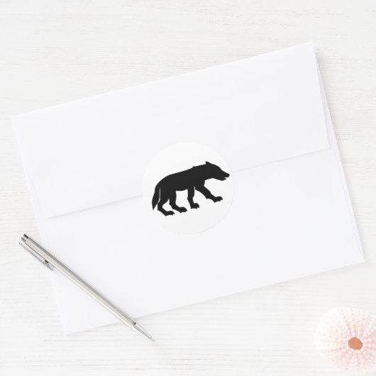Pictish Wolf Cutout Ronde Sticker (Envelop)
