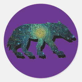 Pictish Wolf Maze Ronde Sticker