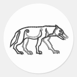 Pictish Wolf Ronde Sticker