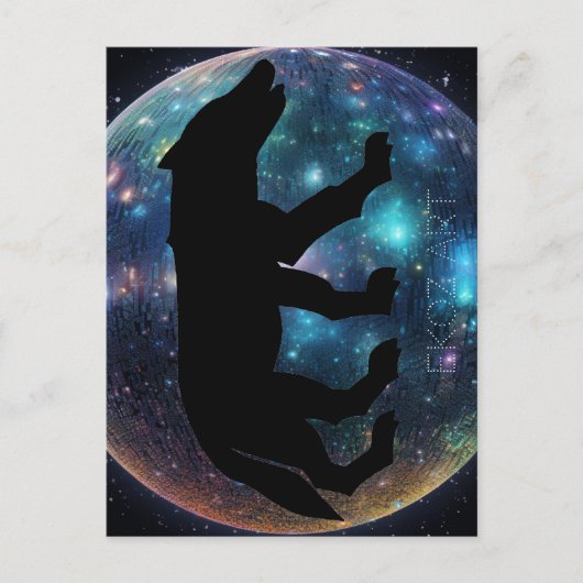 Pictish Wolf Space Orb Briefkaart (Voorkant)