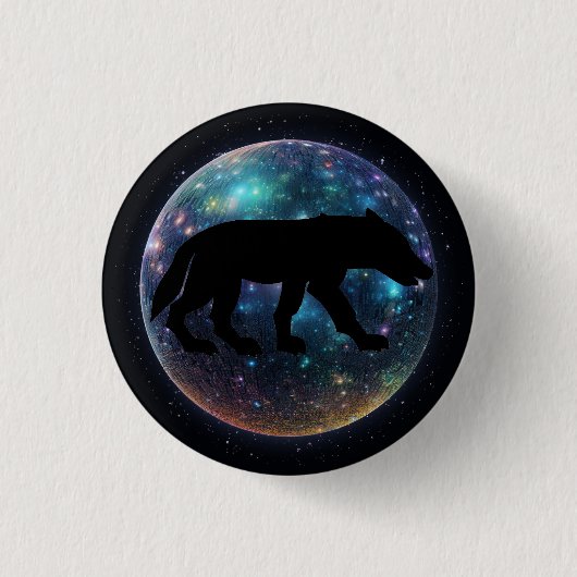 Pictish Wolf Space Orb Ronde Button 3,2 Cm (Voorkant)