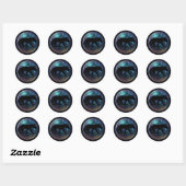 Pictish Wolf Space Orb Ronde Sticker (Vel)