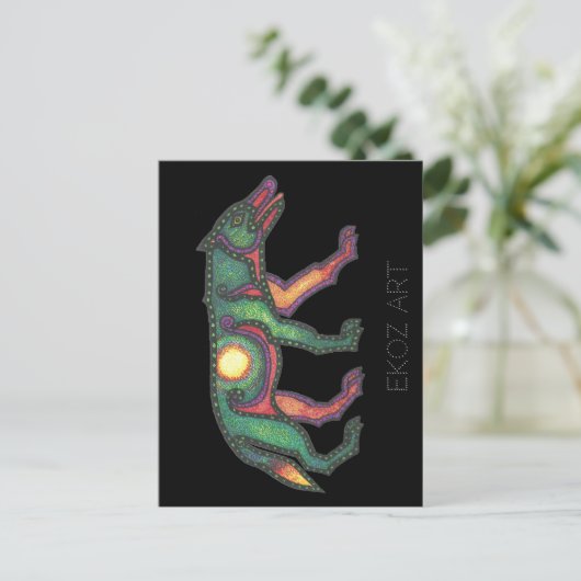 Pictish Wolf Sun Briefkaart (Staand voorkant)