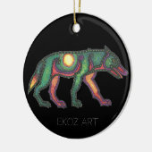 Pictish Wolf Sun Keramisch Ornament (Links)
