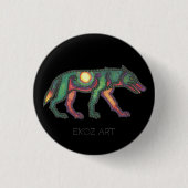 Pictish Wolf Sun Ronde Button 3,2 Cm (Voorkant)