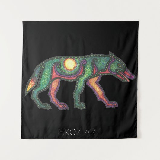 Pictish Wolf Sun Wandkleed (Voorkant)