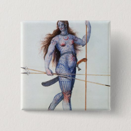 Pictish Woman Vierkante Button 5,1 Cm (Voorkant)