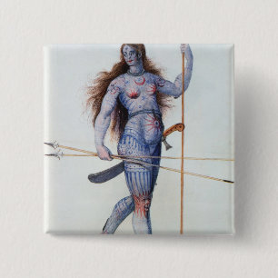 Pictish Woman Vierkante Button 5,1 Cm