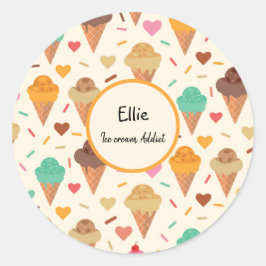 Pictocrèmekegelpatroon Aangepast aangepast Ronde Sticker