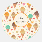 Pictocrèmekegelpatroon Aangepast aangepast Ronde Sticker (Voorkant)