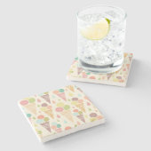 Pictocrèmekegelpatroon Stenen Onderzetter (Zijkant)