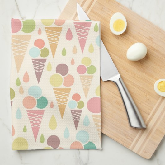 Pictocrèmekegelpatroon Theedoek (Quarter Fold)