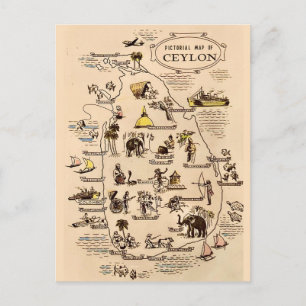 Pictografische kaart van Ceylon - Sri Lanka ansich