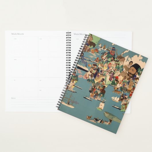 Pictografische kaart van de wereld planner (Display)