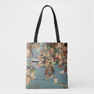 Pictografische kaart van de wereld tote bag