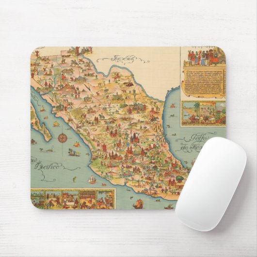 Pictografische kaart van Mexico Muismat (Met muis)